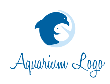 circle dolphin hugging fish and starfish logo