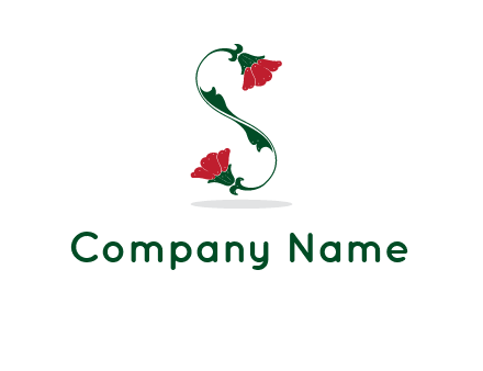 letter S made of flowers logo