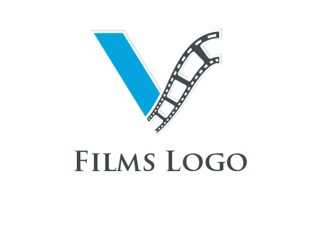 Letter V with film wheel logo