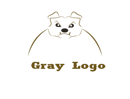 outline of bulldog head logo