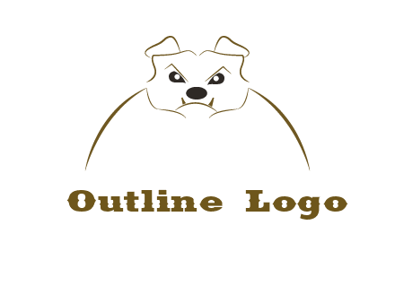 outline of bulldog head logo