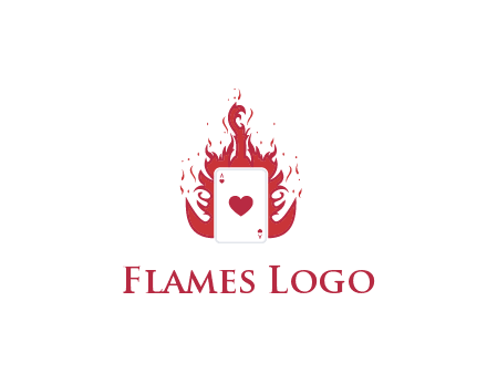 ace of hearts flame vector