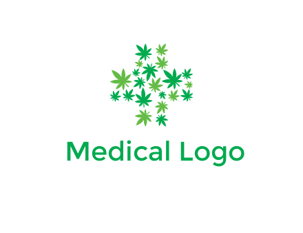 marijuana creating medical cross symbol