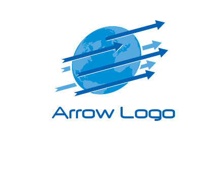 moving arrows with globe logo