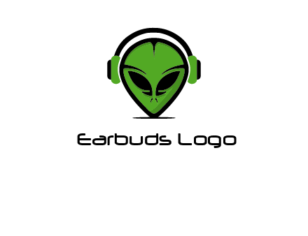 alien face with headphones logo