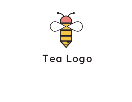 honey bee pencil logo