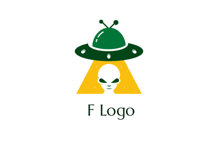 alien in the spaceship logo