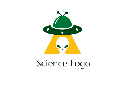 alien in the spaceship logo