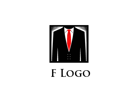 suit with red tie illustration