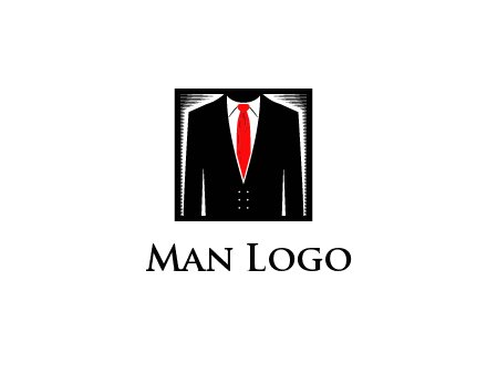 suit with red tie illustration