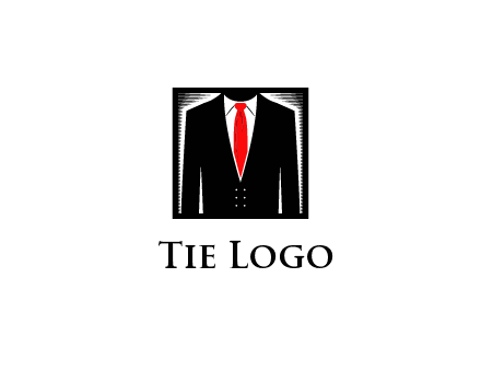 suit with red tie illustration