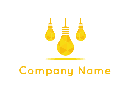 polygon hanging bulb logo