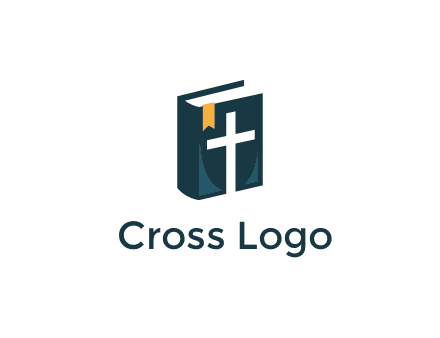 cross and bible with bookmark logo