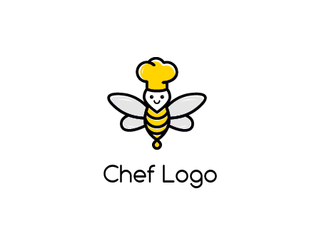 bee with chef hat logo