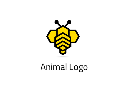 honeycomb in a bee shape logo