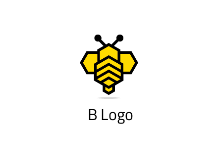 honeycomb in a bee shape logo