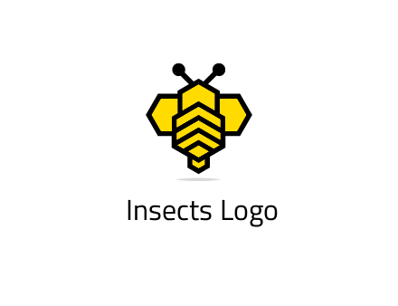 honeycomb in a bee shape logo