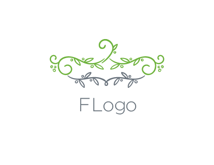 floral design logo with vines