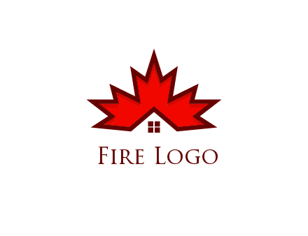 Canadian real estate logo with a house inside a maple leaf