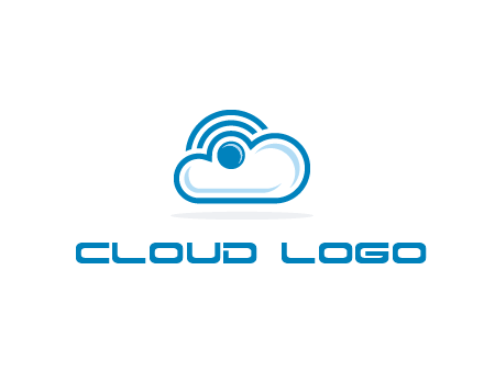 cloud with a connectivity or WiFi icon for cloud computing or storage logo