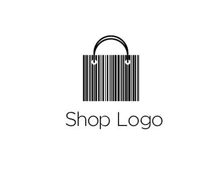 shopping bag icon made of a bar code