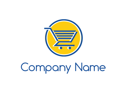 round retail logo showing a shopping cart