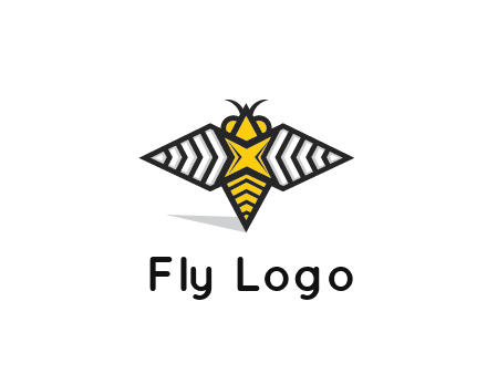 honeybee logo with a shuriken back and wings