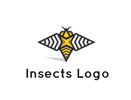 honeybee logo with a shuriken back and wings