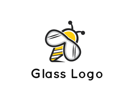 honeybee logo with glasses as wings