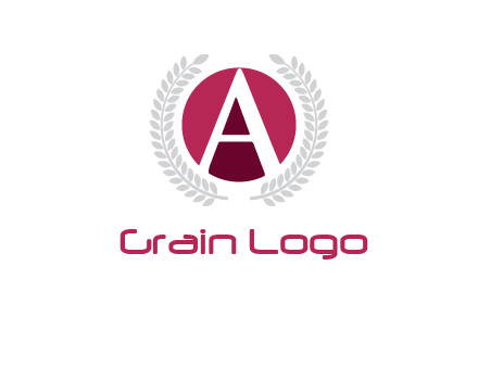 letter A inside circle with laurel wreath logo