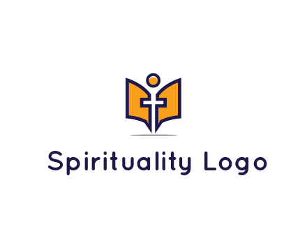 spirituality logo with Christian religious symbols like the Bible and cross