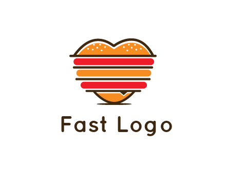 heart shaped burger logo