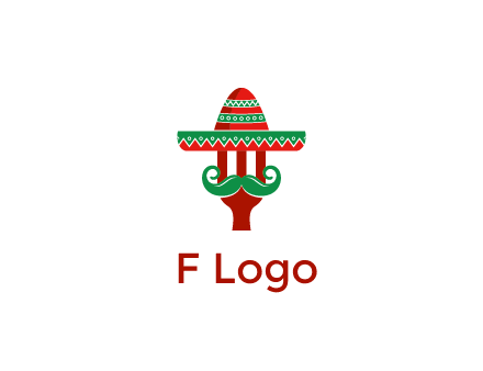 Mexican restaurant logo displaying a fork wearing a sombrero