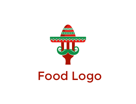 Mexican restaurant logo displaying a fork wearing a sombrero