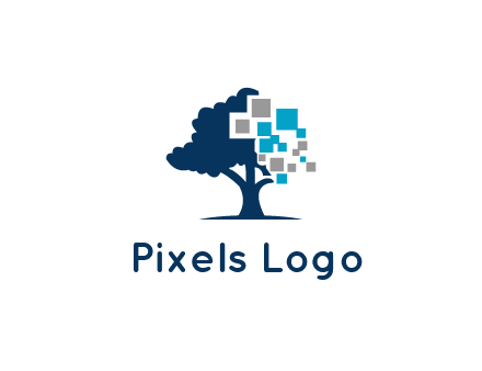 pixels and tree logo