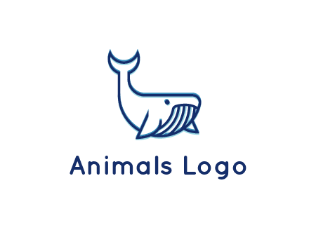 whale icon for aquarium logo