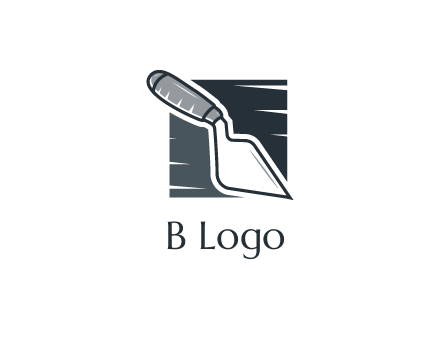 concrete trowel or garden tools logo