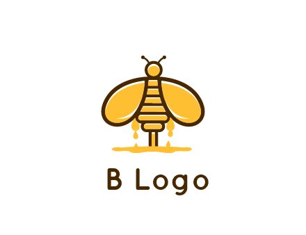 honey bee dripping with honey logo