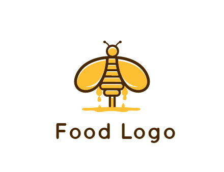 honey bee dripping with honey logo