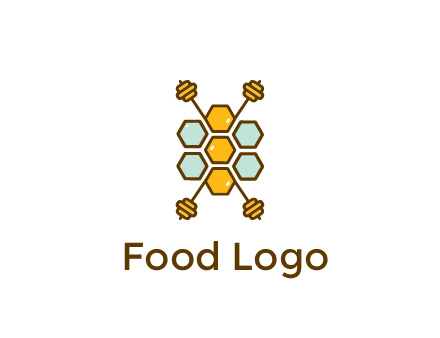 honeycomb and bees logo