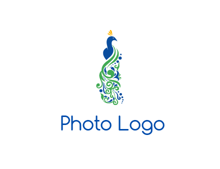 peacock illustration for beauty logo