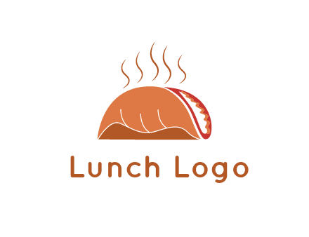 steam rising from taco for Mexican food logo