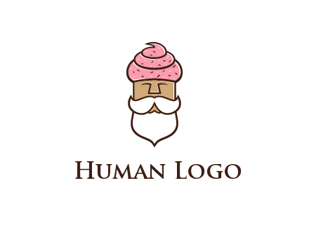 old bearded man with an ice cream turban