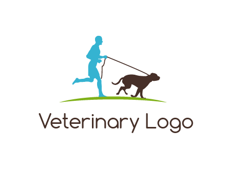 fitness logo of a jogger with dog