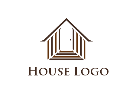 house construction logo with mandela effect on the stairs leading to a door