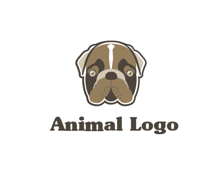 pet shop or veterinary clinic logo with the face of a bulldog