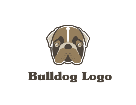 pet shop or veterinary clinic logo with the face of a bulldog