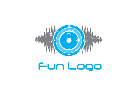 sound waves behind speaker logo