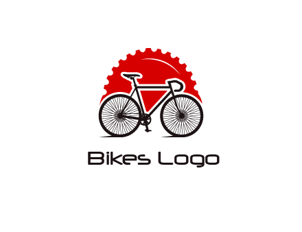 bicycle with a gear background logo