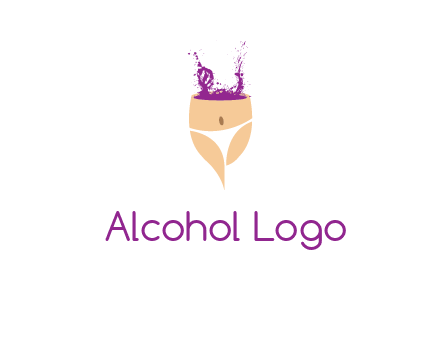 girl in bikini and wine splash vector